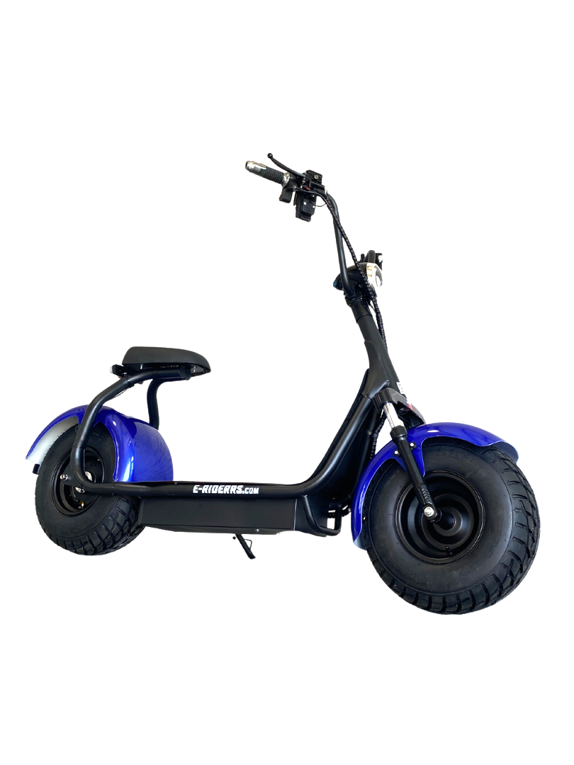 Blue electric scooter
